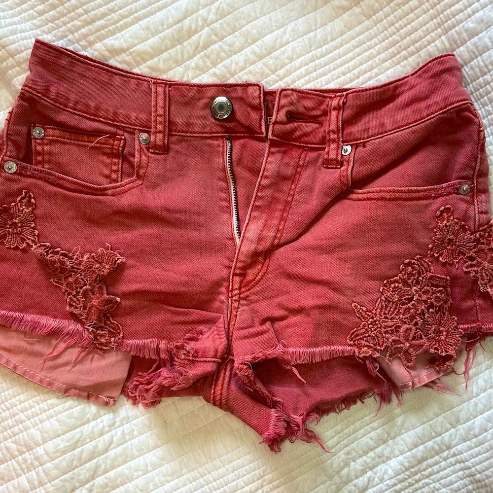 American Eagle Orange Toned Detailed Distressed